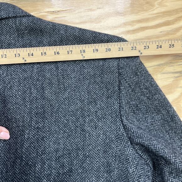 Vintage Barrington Herringbone Tweed Wool Sport Coat Jacket 44L Two Button Gray - Picture 15 of 16